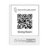 QR code displayed for the Atlas-led dining room, linking to menu details.